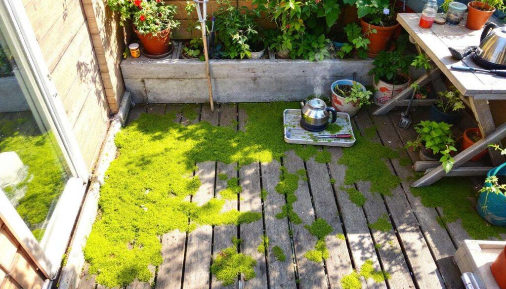 Moos auf der Terrasse: Kochendes Wasser verschlimmert das Problem oft – Gärtner warnt