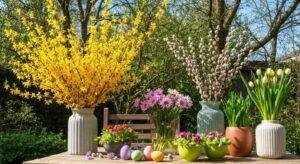 Osterdeko aus dem Garten, 7 Ideen mit Forsythie und Weidenkätzchen